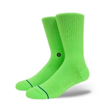 Stance Daily Sock Crew Icon (reinforced heel and toe) neon green - 1 pair